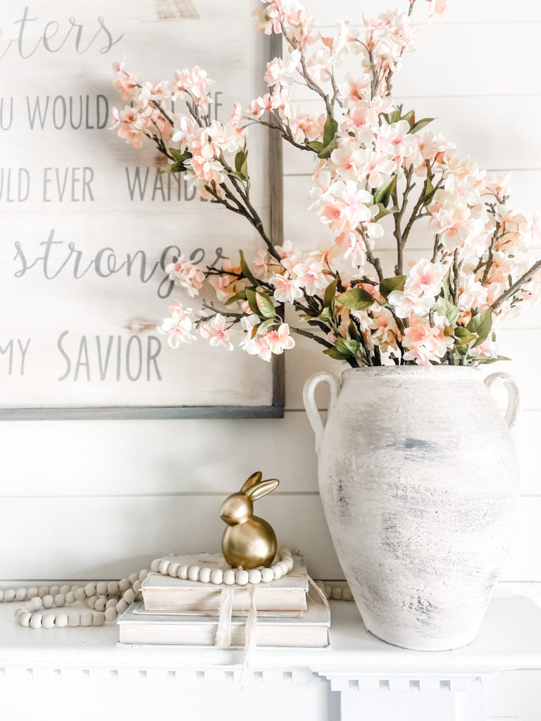 Simple Spring Mantel With A Thrift Store Vase