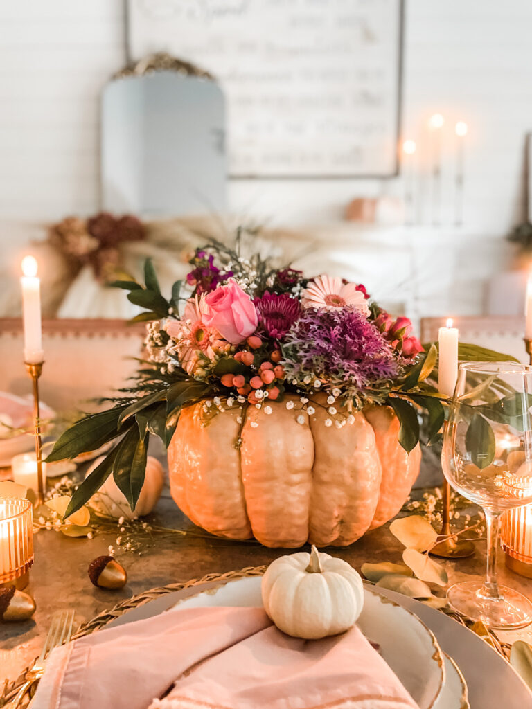How To Make A Floral Pumpkin Centerpiece – Fall Table