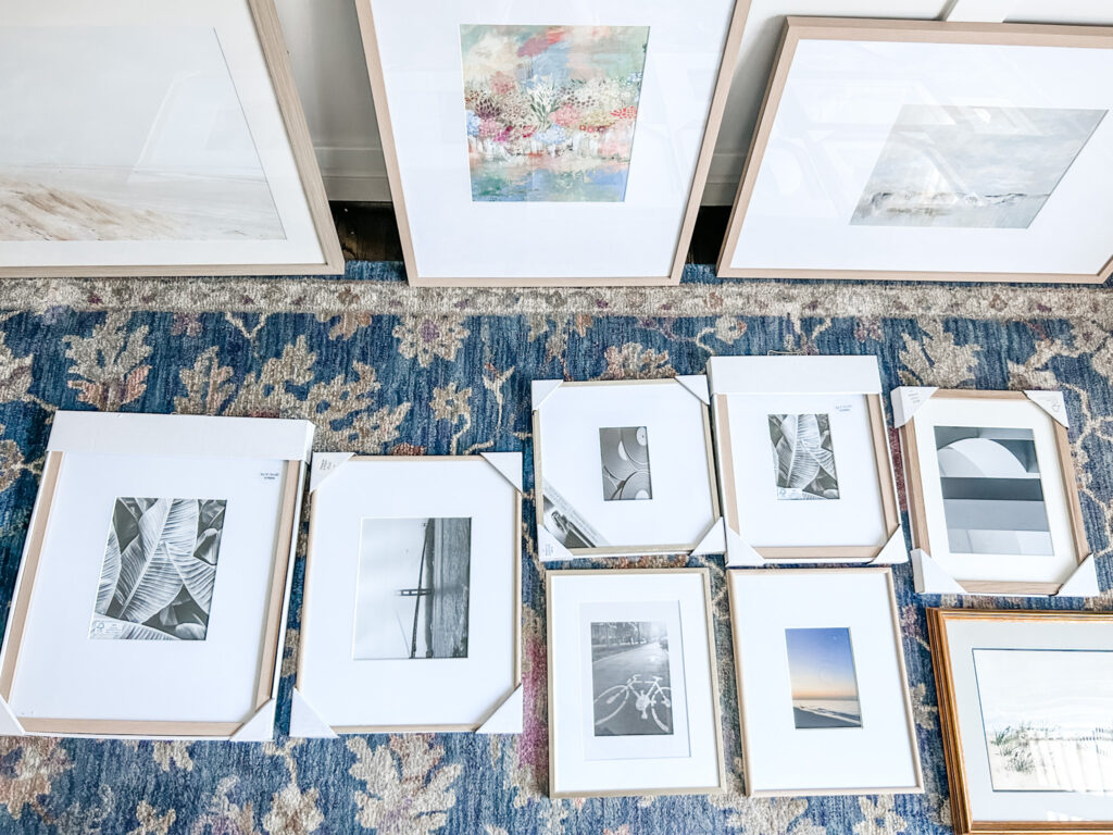 Gallery wall frames and photos