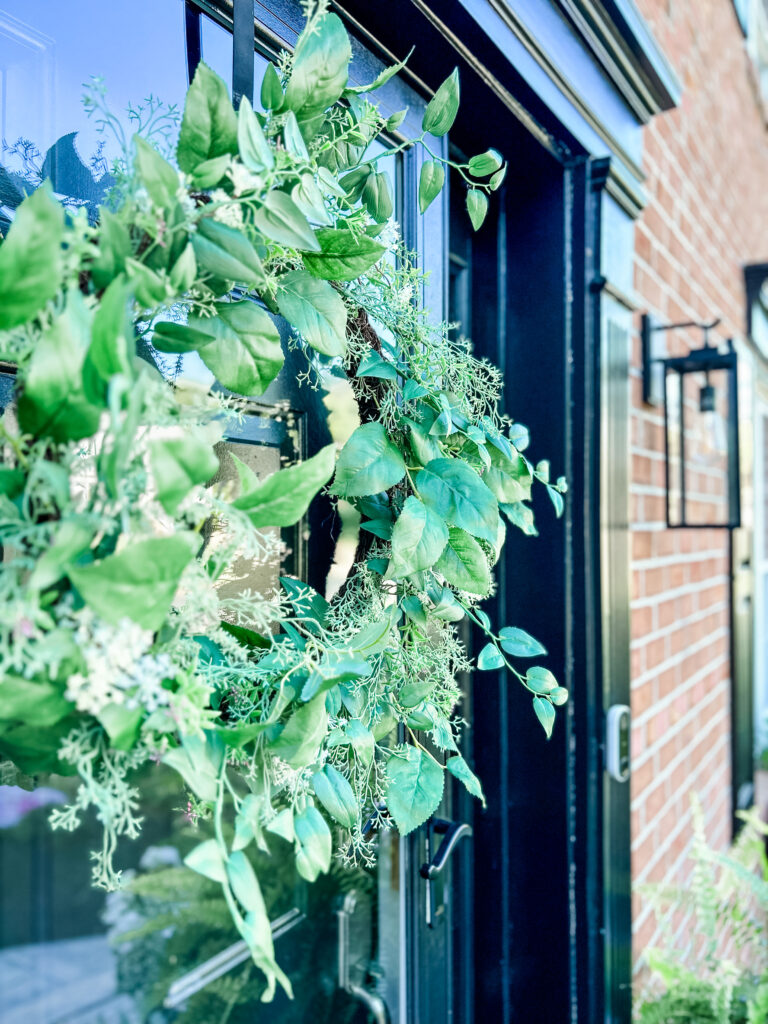 Welcoming Front Porch an artificial eucalyptus and greenery wreath