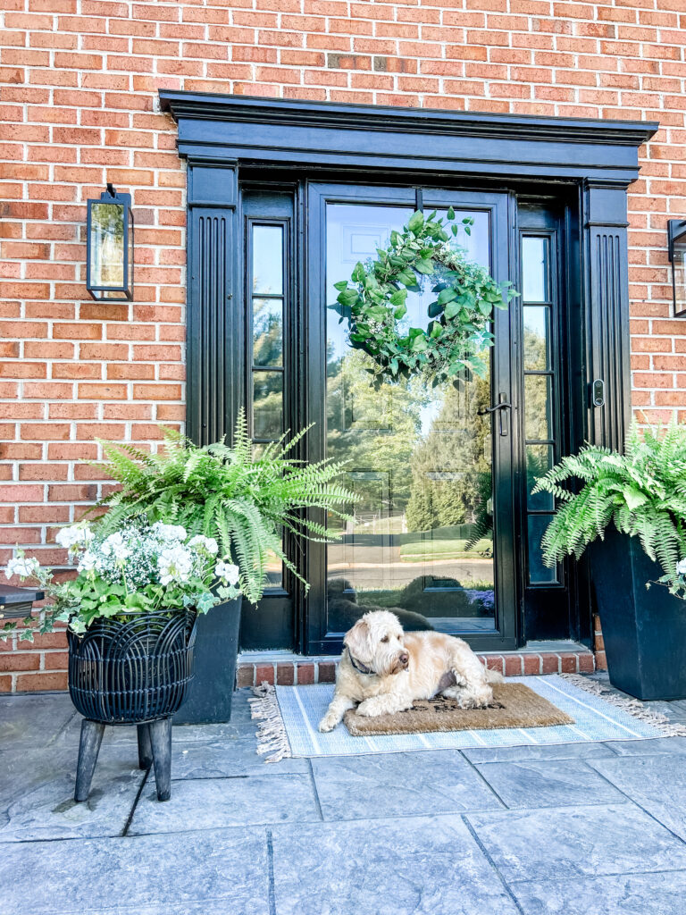 Welcoming Front Porch These are decorative potted fern planters