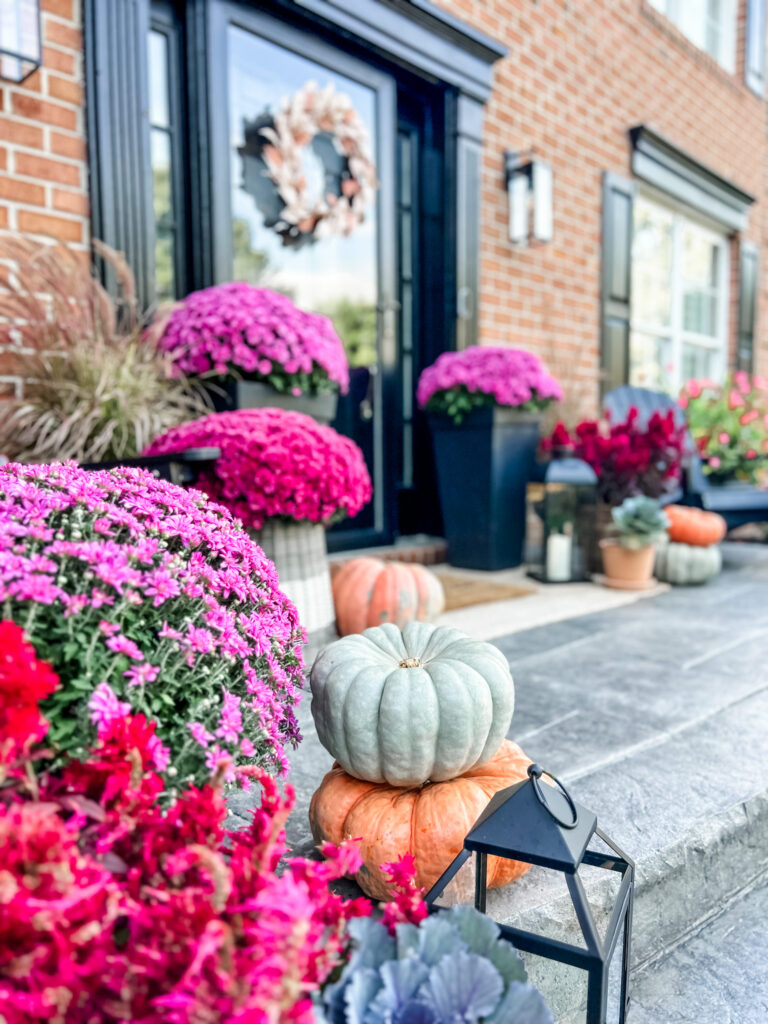 Fall Porch Decor – Then & Now & How To Keep Mums Alive