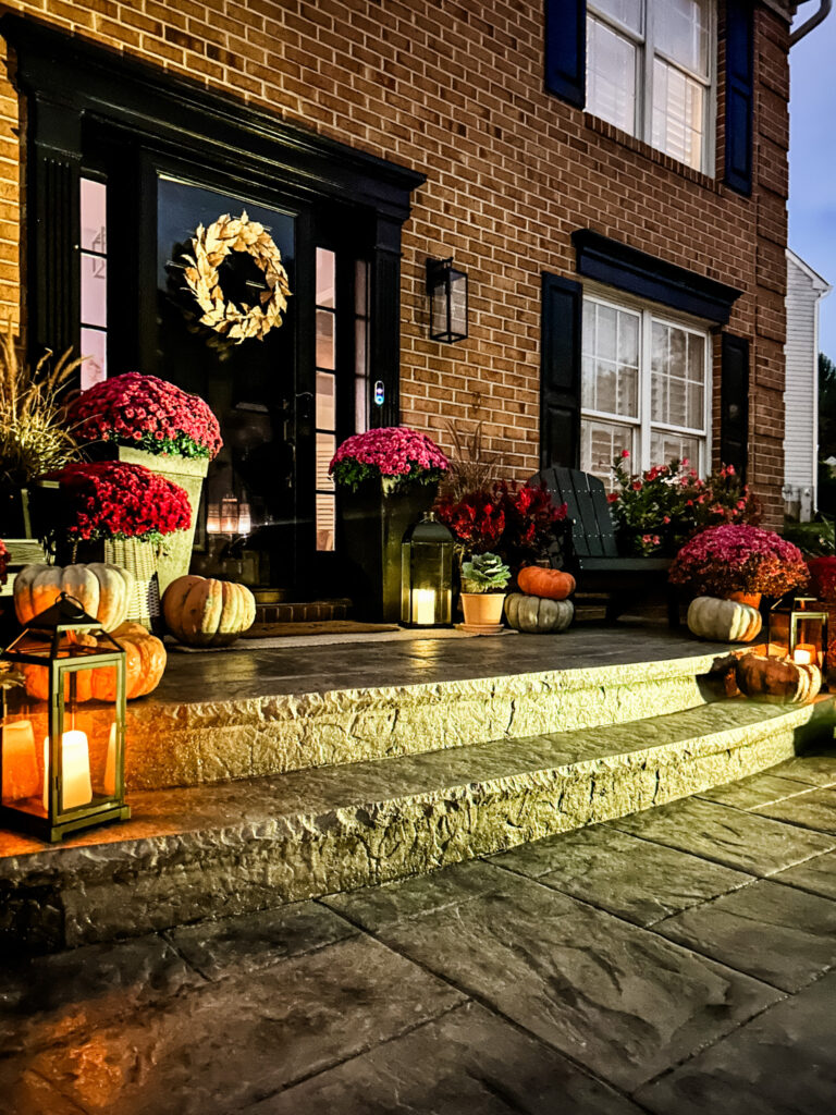 Fall front porch night time picture