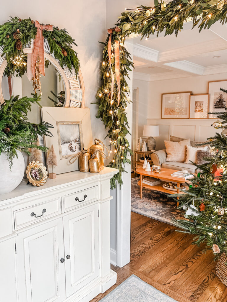 Wait Until You See This Christmas Entryway & Living Room Decor